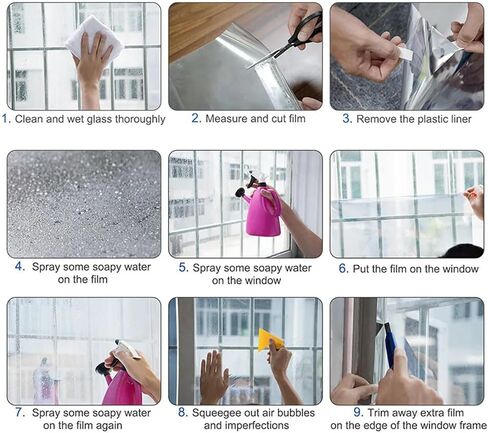 Queenbox 7.8x78.7in Clear Static Cling Window Tint, Sun Blocking Anti UV Heat Control Glass Film for Home Office Hotel Building Wedding Party, Light Gray in Saudi Arabia