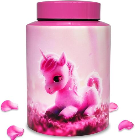 Up to 140 lbs Small Stainless Steel Unicorn Urns for Human Child Teen Girl Baby Ashes, Decorative Funeral Cremation Keepsake Memorial Medium Pink Urn for Sweetheart Daughter in Saudi Arabia