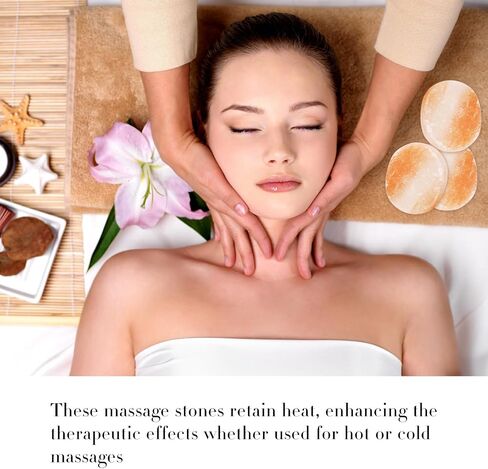 12 Pcs Flat Oval Massage Stone 3.5 x 1 x 2.6 Inch Crystal Hand Carved Stone Pink Himalayan Salt Massage Therapy Heated Warmer Rock for Salt and Sugar in Kuwait