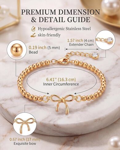Beaded Bracelets for Women, 18K Gold Bracelets for Women, Teen Girl Gifts Trendy Stuff, Birthday Bracelets for Teen Girl Gifts in Saudi Arabia