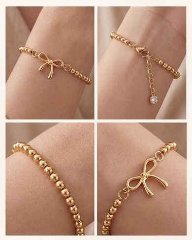 Beaded Bracelets for Women, 18K Gold Bracelets for Women, Teen Girl Gifts Trendy Stuff, Birthday Bracelets for Teen Girl Gifts in Saudi Arabia