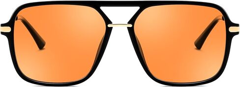 FEISEDY Retro Square Aviator Sunglasses for Women & Men, Polarized Lens, Classic Double Bridge Frame Shades B4195 in Kuwait