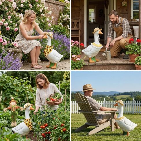 Porch Goose Outfit, Goose Outfits 2-Piece Set with Sunflower Hat and Yellow Bib, Country Style Goose Costume with Triangle Scarf and Straw Hat, Polyester Material in Saudi Arabia
