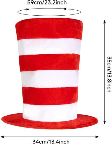 Top Hat Cat Costume Set Accessory Red and White Stovepipe Hat Hat Gloves Bow Tie for Halloween Props for School Book Character Cosplay Event in Kuwait