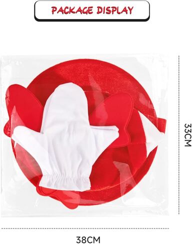 Top Hat Cat Costume Set Accessory Red and White Stovepipe Hat Hat Gloves Bow Tie for Halloween Props for School Book Character Cosplay Event in Kuwait