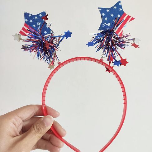 CBLUO 4th Of July Patriotic Headband Tutu Striped Stockings Gloves Red Blue White American Flag Star Headpiece Tights Skirt Women Independence Day Hair Hoops Halloween Cosplay Birthday Party Supplies in Saudi Arabia