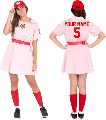فستان روكفورد بيتشز فيلم AAGPBL مخصص للبيسبول زي الهالوين التنكري المخصص in Kuwait