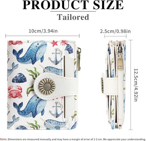 SENDEFN Small Wallet Women RFID Blocking Bifold Card Holder Compact Vegan Leather Wallets with 3 ID Windows in Kuwait