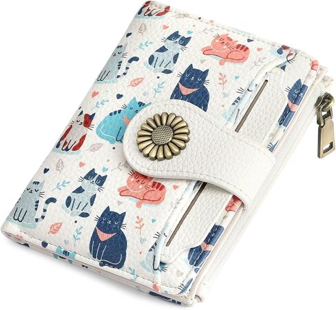 SENDEFN Small Wallet Women RFID Blocking Bifold Card Holder Compact Vegan Leather Wallets with 3 ID Windows in Kuwait