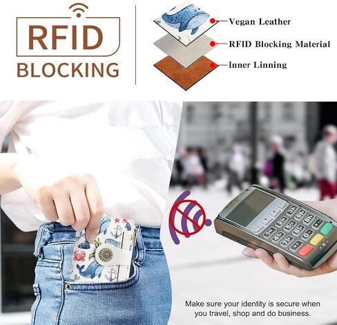 SENDEFN Small Wallet Women RFID Blocking Bifold Card Holder Compact Vegan Leather Wallets with 3 ID Windows in Kuwait