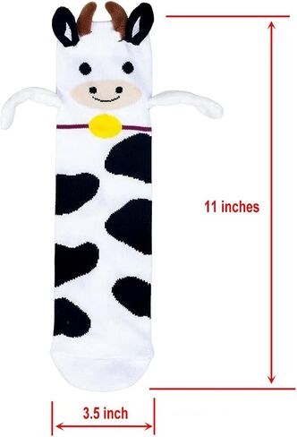 VVEEWUU Funny Magnetic 3D Animal Cow Socks for Girls and Women Holding Hands Socks One Size in Saudi Arabia