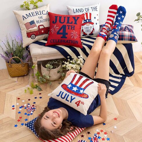 Hercicy 48 Pcs 4th of July Socks and Charms Kit for Women with 2 Pairs DIY Patriotic Socks 46 Red 250th Anniversary Charms Accessories Patriotic Patches for 250th Anniversary Memorial Day Decor Gift in Kuwait