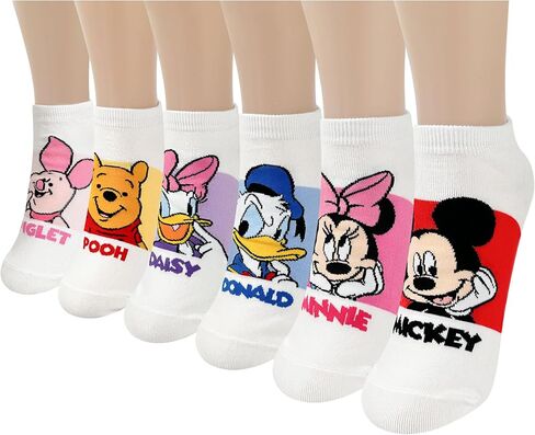 Disney Character Ankle Socks, 4 or 5 or 6 Pairs, Mickey Minnie Donald Daisy Pluto, Multicolor Set Collection in Saudi Arabia