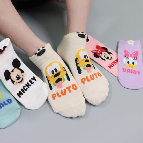 Disney Character Ankle Socks, 4 or 5 or 6 Pairs, Mickey Minnie Donald Daisy Pluto, Multicolor Set Collection in Saudi Arabia