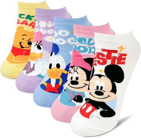 Disney Character Ankle Socks, 4 or 5 or 6 Pairs, Mickey Minnie Donald Daisy Pluto, Multicolor Set Collection in Saudi Arabia