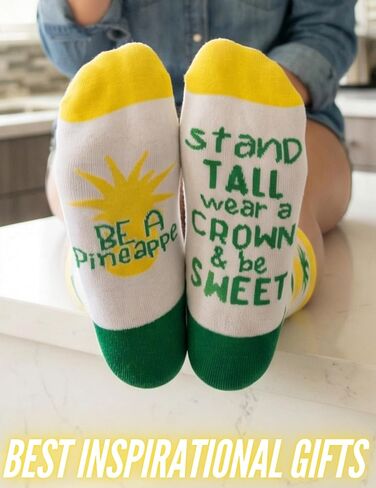 InnoBeta Pineapple Gifts for Women, Inspirational Gifts for Women, One Size Crew Socks in Kuwait
