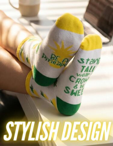 InnoBeta Pineapple Gifts for Women, Inspirational Gifts for Women, One Size Crew Socks in Kuwait