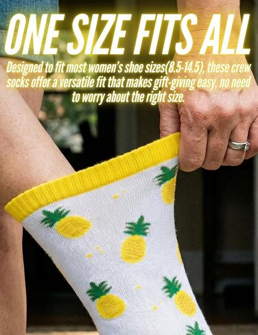 InnoBeta Pineapple Gifts for Women, Inspirational Gifts for Women, One Size Crew Socks in Kuwait