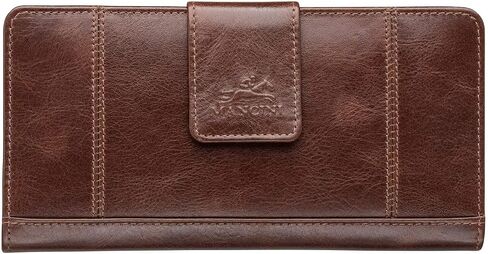 Mancini Casablanca Full Grain Leather RFID Secure Clutch Wallet, Brown in Saudi Arabia