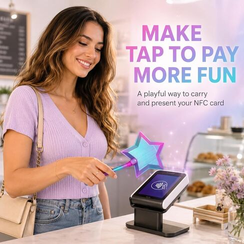 CHILDPHILO Credit Card Wand Holder, 3D Printed Magic Fairy Star Tap to Pay Card Holder, Contactless Payment Card Sleeve for Easy NFC Checkout, Cute Funny Novelty Creative Gift in Saudi Arabia
