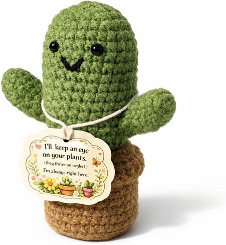 MHSMHL Gardening Gifts for Women, Plant Lovers Gifts, Emotional Support Crochet Cactus, Funny Gift for Gardener, Stress Relief Gifts, Cute Handmade Crochet Plant Decor for Desk Office Home in Saudi Arabia
