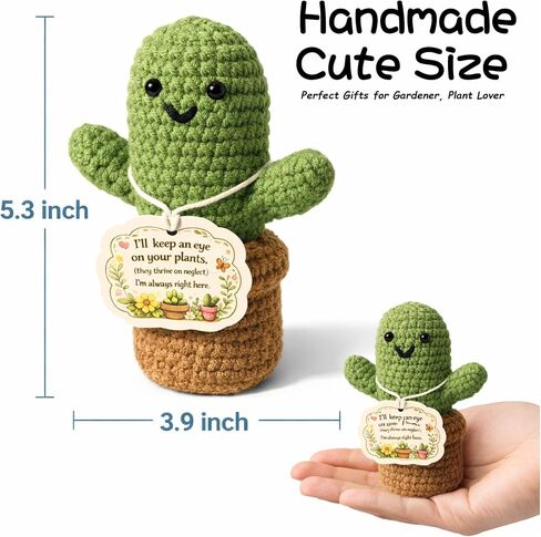 MHSMHL Gardening Gifts for Women, Plant Lovers Gifts, Emotional Support Crochet Cactus, Funny Gift for Gardener, Stress Relief Gifts, Cute Handmade Crochet Plant Decor for Desk Office Home in Saudi Arabia