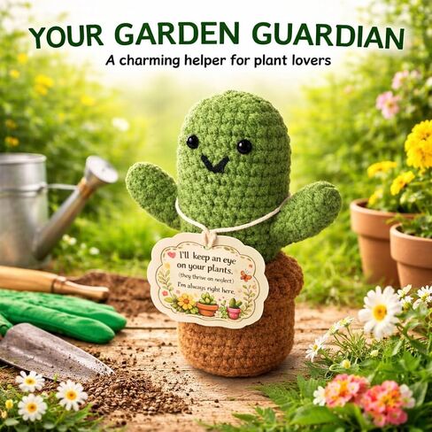 MHSMHL Gardening Gifts for Women, Plant Lovers Gifts, Emotional Support Crochet Cactus, Funny Gift for Gardener, Stress Relief Gifts, Cute Handmade Crochet Plant Decor for Desk Office Home in Saudi Arabia