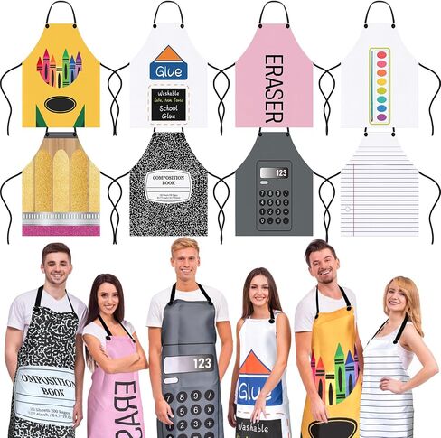Teachers Stationery Apron Costume Bulk Crayon Aprons Group Costume for Back to School Dress Outfit Cosplay Dress up in Saudi Arabia