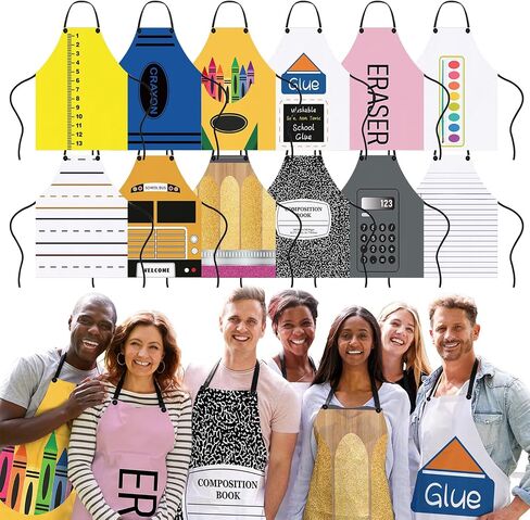 Teachers Stationery Apron Costume Bulk Crayon Aprons Group Costume for Back to School Dress Outfit Cosplay Dress up in Saudi Arabia