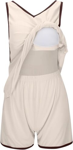 Pajamas Set for Women 2 Piece Sleeveless Top and Shorts Sleepwear V Neck Soft Summer Lounge Sets with Pocket in Kuwait