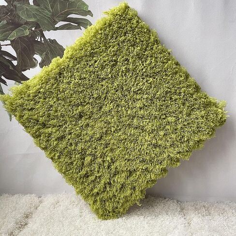 Area Rugs,Fluffy Area Rugs, 12X12 Inch 100 Pcs - 100 Sq.ft. Wear-Resistant Interlocking Floor Mat,Floor Protection(Green) in Saudi Arabia
