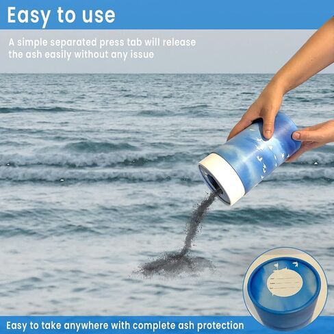 Scattering Tube, Biodegradable Cremation Urn for Ashes, Adults, Pets, Cremation Urn (8'' x 4'' (Medium) 1 Pack), Blue, ST003 in Kuwait