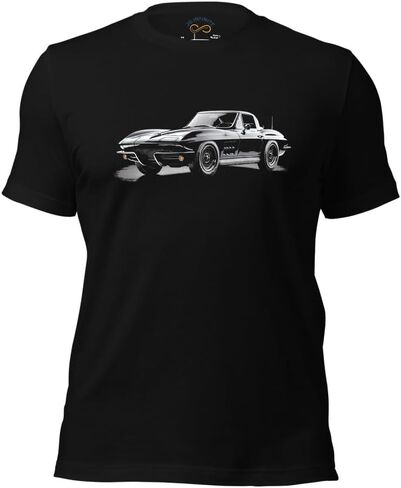Black 1963 Sports Car t-Shirt for Chevy Classic Car Bowtie Fans C2 Vette Art Tees in Kuwait