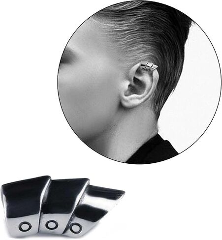 Earcuff Earring Piercing Hole Men Ear Cuff Cool Jewelry Punk Unusual Jewelry Cosplay Accessory Adjustable Earring Domineering Armor Ear Cuff in Saudi Arabia