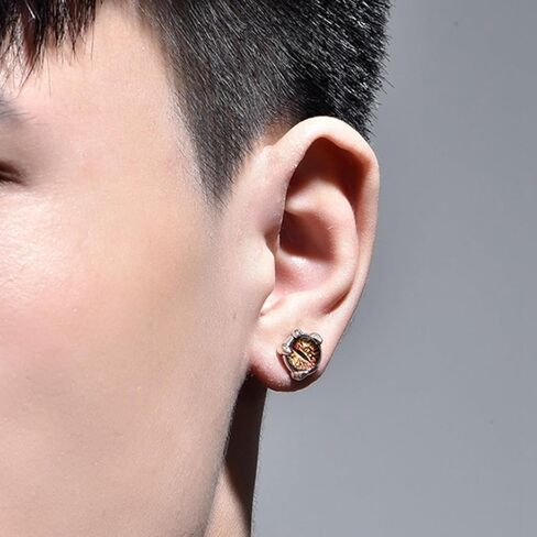 Devil's Eye Stud Earrings for Men - 4 Claw Design Unique Gothic Jewelry, Stainless Steel Cartilage Earrings, Edgy Punk Earrings for Women & Men, Hypoallergenic Trendy Gifts ER94 in Saudi Arabia