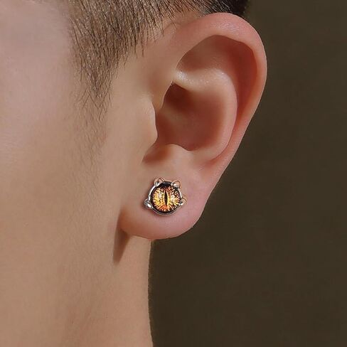Devil's Eye Stud Earrings for Men - 4 Claw Design Unique Gothic Jewelry, Stainless Steel Cartilage Earrings, Edgy Punk Earrings for Women & Men, Hypoallergenic Trendy Gifts ER94 in Saudi Arabia