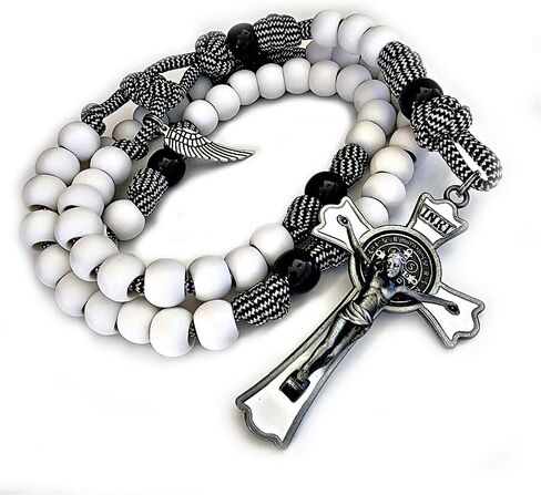 Rugged Rosaries® - Catholic Rosary - White Angel of God Paracord Rosary with Angel Wing in Saudi Arabia