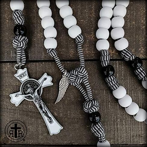 Rugged Rosaries® - Catholic Rosary - White Angel of God Paracord Rosary with Angel Wing in Saudi Arabia