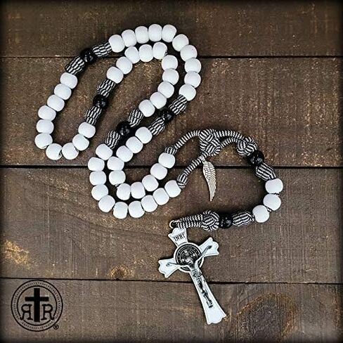 Rugged Rosaries® - Catholic Rosary - White Angel of God Paracord Rosary with Angel Wing in Saudi Arabia