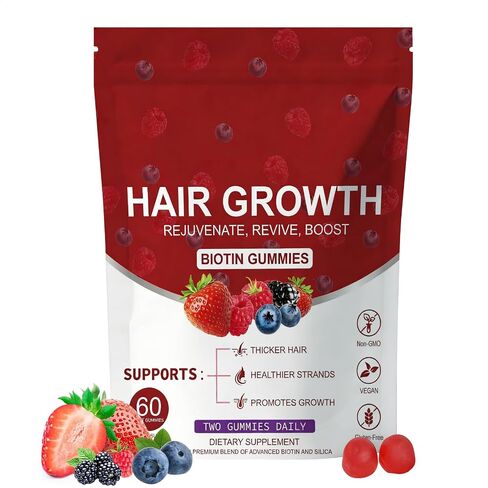 Lumin Hair Growth Gummies – Daily Hair Nourishment with Biotin, Collagen & Botanical Extracts – Supports Thicker, Stronger & Healthier-Looking Hair – Mixed Berry Flavor, 60 Gummies in Kuwait