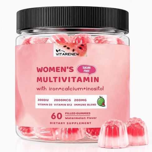 Women’s Methylated Multivitamin Gummies – with Iron, Biotin, Methylfolate, B-Complex, Vitamins A, C, D, K2, Zinc & Organic Immune Blend – Energy, Immune, Bone, Skin, Hair, Sugar Free, Vegan – 60 Count in Saudi Arabia