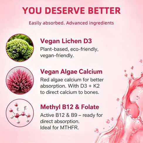 Women’s Methylated Multivitamin Gummies – with Iron, Biotin, Methylfolate, B-Complex, Vitamins A, C, D, K2, Zinc & Organic Immune Blend – Energy, Immune, Bone, Skin, Hair, Sugar Free, Vegan – 60 Count in Saudi Arabia