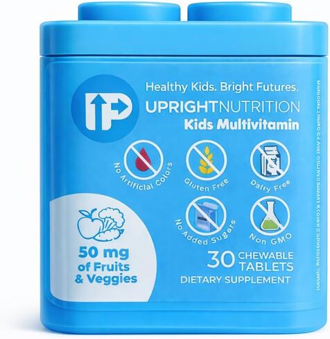 Children's Multivitamin | 30 Day Supply | Chewable, Sugar-Free | 17+ Essential Vitamins & Minerals with 50mg of Fruits & Veggies in Saudi Arabia