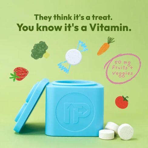 Children's Multivitamin | 30 Day Supply | Chewable, Sugar-Free | 17+ Essential Vitamins & Minerals with 50mg of Fruits & Veggies in Saudi Arabia
