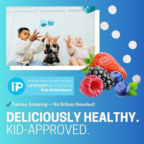 Children's Multivitamin | 30 Day Supply | Chewable, Sugar-Free | 17+ Essential Vitamins & Minerals with 50mg of Fruits & Veggies in Saudi Arabia