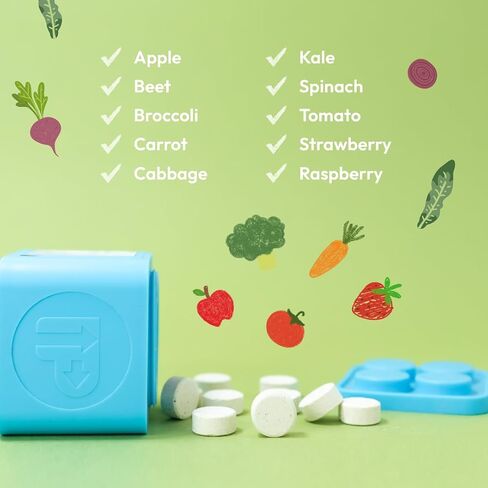 Children's Multivitamin | 30 Day Supply | Chewable, Sugar-Free | 17+ Essential Vitamins & Minerals with 50mg of Fruits & Veggies in Saudi Arabia