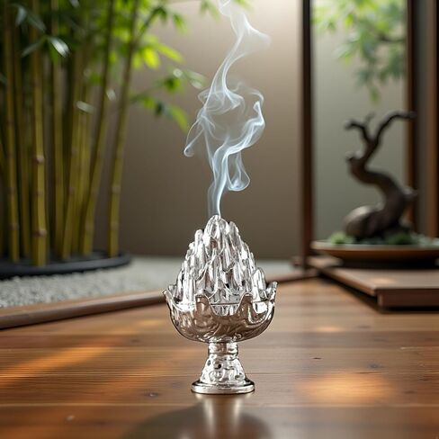 Silver Mini Incense Burner Stove,Zen Boshan Incense Burner Home,Copper Mountain Statue,Vintage Burner Charcoal Stove for Home Decoration Room Tea House and Holders in Kuwait