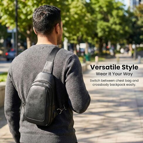 Men's Chest Bag,Sling Crossbody Shoulder Bag,Satchel Pouch Side Crossover Bag,Casual Bag Pack for Travel Daily (Black) in Saudi Arabia