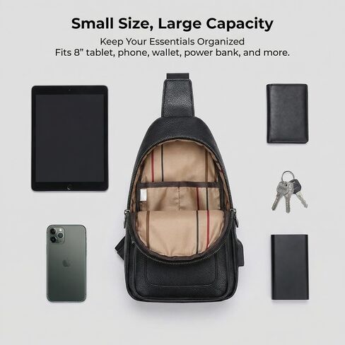 Men's Chest Bag,Sling Crossbody Shoulder Bag,Satchel Pouch Side Crossover Bag,Casual Bag Pack for Travel Daily (Black) in Saudi Arabia