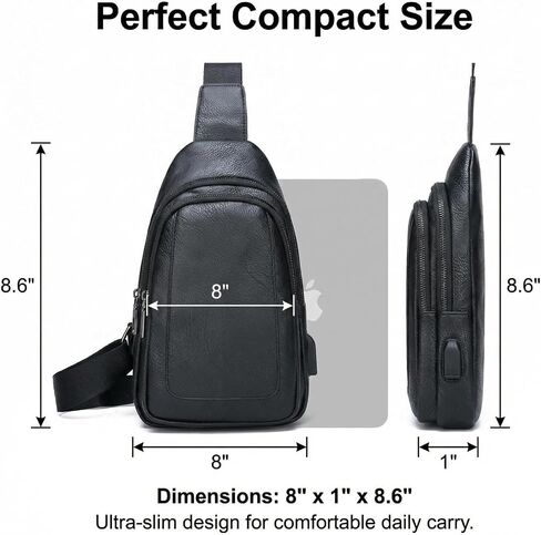 Men's Chest Bag,Sling Crossbody Shoulder Bag,Satchel Pouch Side Crossover Bag,Casual Bag Pack for Travel Daily (Black) in Saudi Arabia
